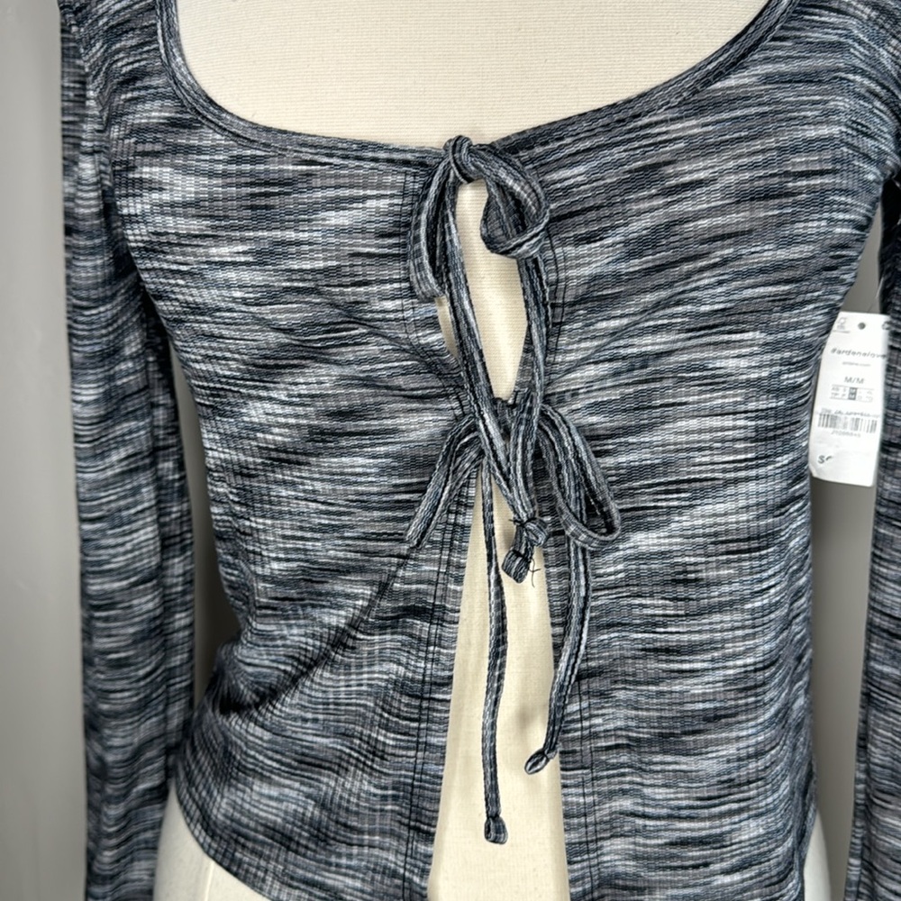 NWT Ardent open front Two tie Long sleeve top Size Medium - Picture 2 of 8